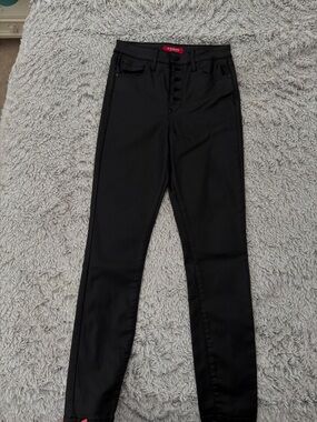 Guess Black High-Rise Button-Fly Skinny Jeans